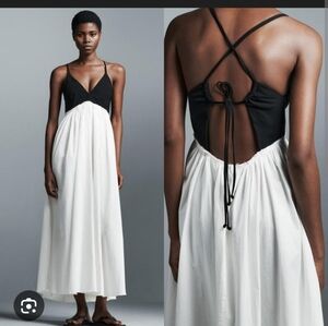 Zara Black and White Maxi Dress